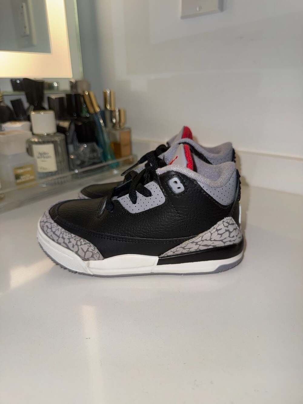 Jordan 3 Retro TD Black Cement Reimagined Toddler Shoes Size 9C DM0968-010 - Picture 4 of 7
